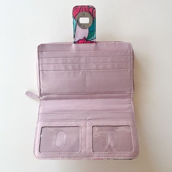 Vera Bradley Turnlock Wallet and Coin Purse Pink and Green Vintage Floral Print - Picture 5 of 9